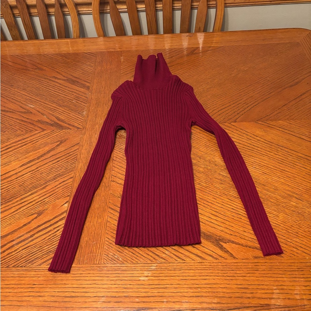 It's Our Time Sweater Womens Large Red Turtleneck Size L